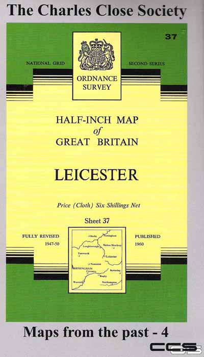 Maps from the Past #4, Half-Inch Second series Sheet 37, Leicester, Ordnance Survey, 1960.