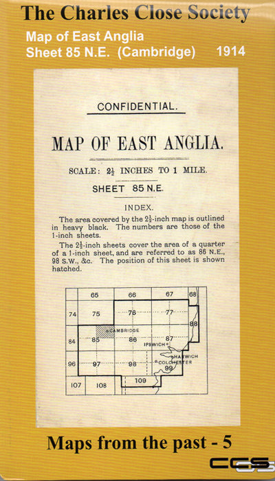 Maps from the Past #5, Two-and-a-half-inch Map of East Anglia, Sheet 85NE (Cambridge), Ordnance Survey, 1914.